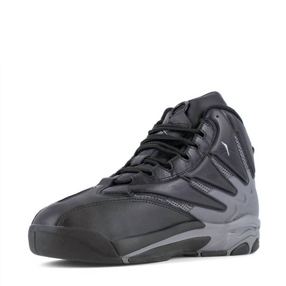 NEW REEBOK WORK men's slip resistant work boot in black/grey